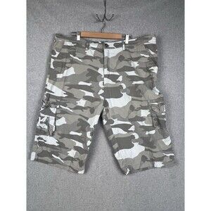 Kilburne Finch Shorts Mens Size 44 Gray Camo Cargo Canvas Baggy Utility